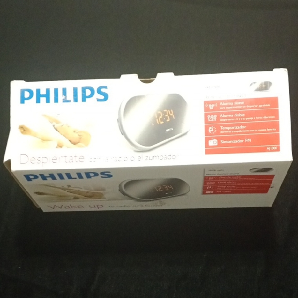 Philips White LED Alarm Clock